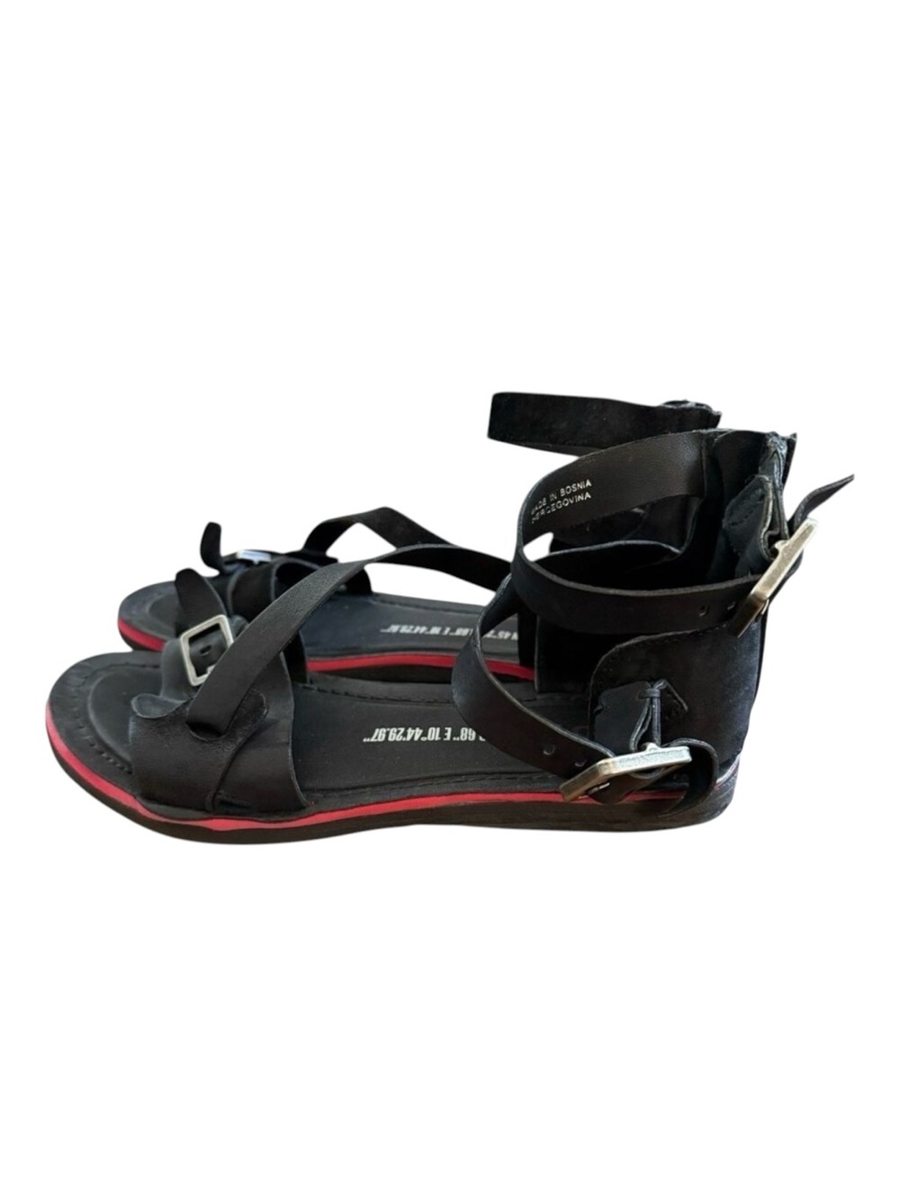 A.S.98 Bentley Ankle Strap Womens Sz 40 EU 9 9.5 US Boho Black Leather